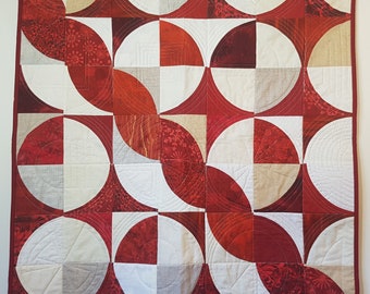 Modern Quilt, Christmas Quilt, Wall Quilt, Baby Quilt, Contemporary Quilt, Red Quilt, Throw Quilt, Handmade Quilt