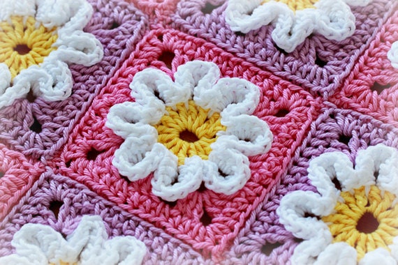 African Flower Crochet Blanket Baby blanket Crochet Baby