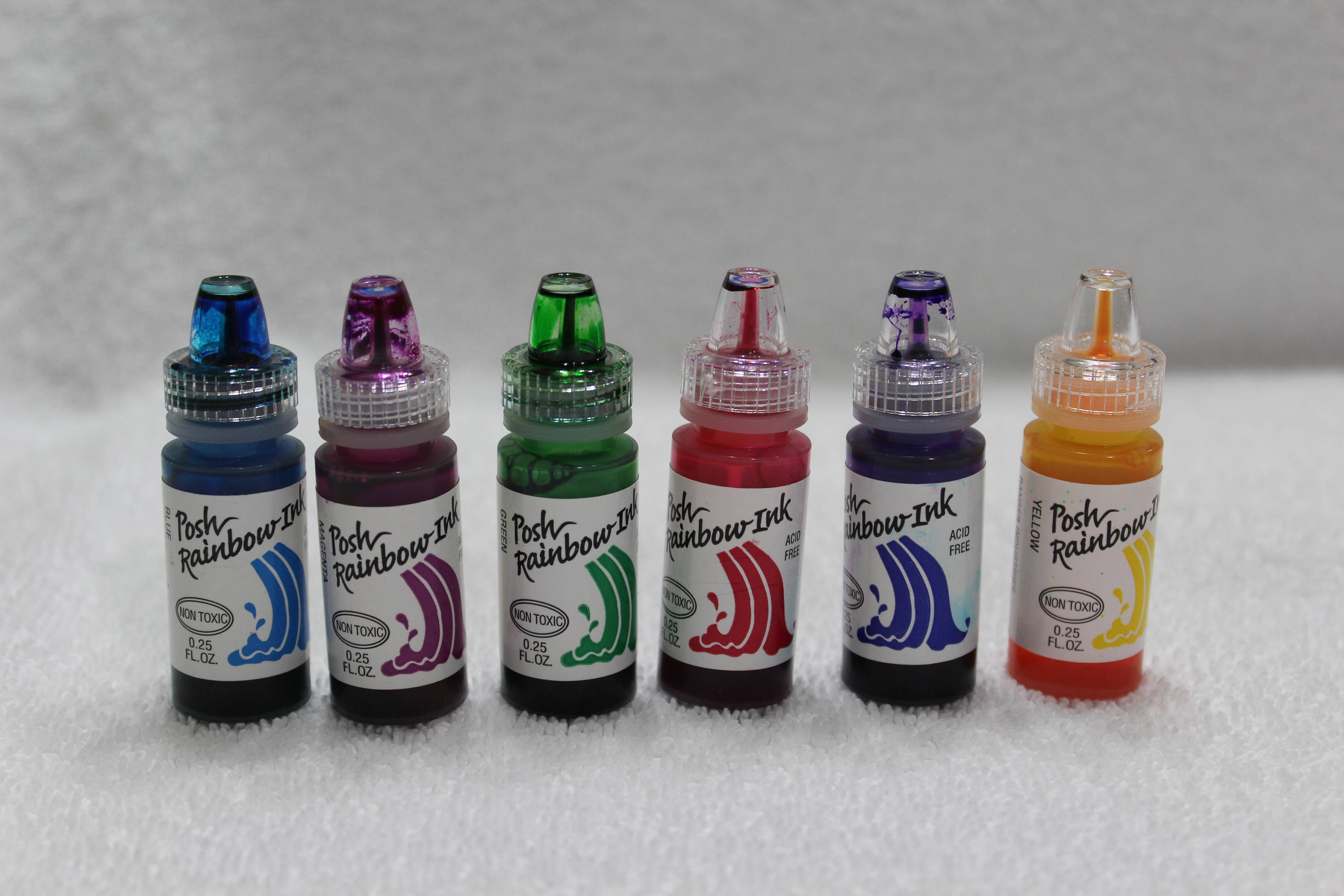 Free Shipping! Six .25 oz Bottle of Ranger Posh Rainbow Ink Purple