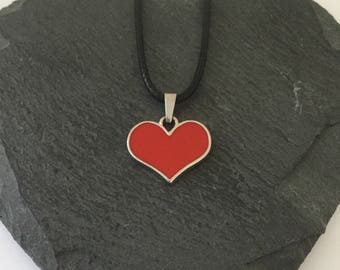Red heart necklace / heart necklace / heart jewellery / heart gift / birthday for her / Valentine’s Day gift / valentines earrings