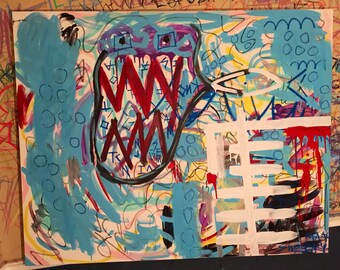 Abstract Painting on Canvas 60x40in. 2018