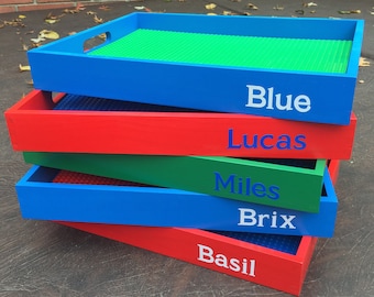 Wooden lego tray
