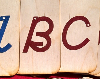 Uppercase Cursive Sandpaper Letters on 3"x5" Birch Wood