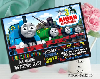 Thomas Train Birthday Invitation, Thomas Train Invitation Birthday, Thomas Birthday Invitation, Train Birthday Invitation, Thomas Train