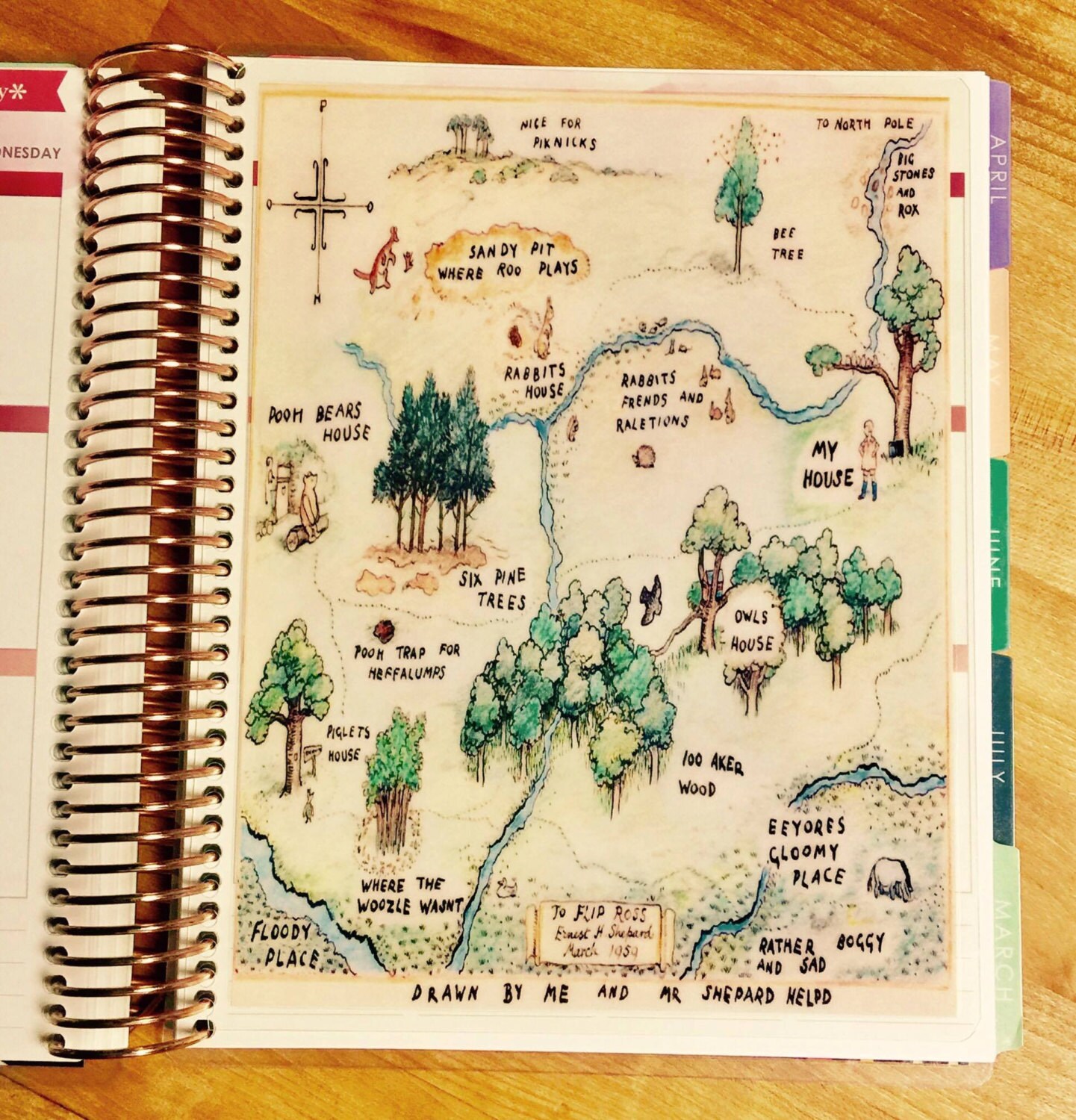 DASHBOARD Winnie the Pooh Wood Map for use with Erin