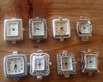 Silver Beading Watch Faces without rings, Square Beading Watch Face, Watch Jewelry, Watch Making, Watch Faces without jump rings