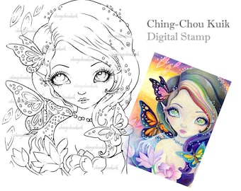 Rainbow In Eyes - Digital Stamp Instant Download / Art by Ching-Chou Kuik