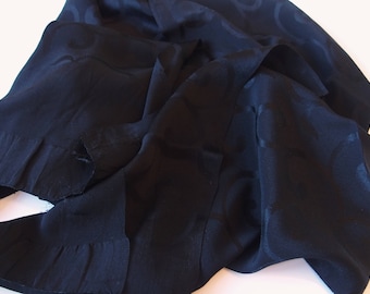Black Obiage With Integrated Abstract Swirl Pattern Japanese Kimono Outfit Obi Accessory Kitsuke International Shipping
