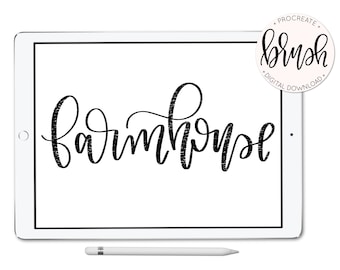 Procreate - Farmhouse Brush - Lefty Script - iPad Pro - Instant Download - Custom Brush for Hand Lettering