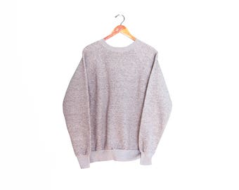 vintage sweatshirt / raglan sweatshirt / grey sweatshirt / 1980s heather grey raglan sweatshirt Large