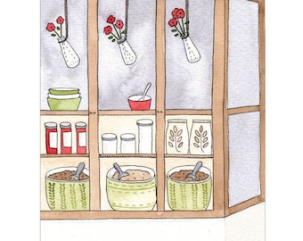 The Local Food Store - Giclee print of original illustration