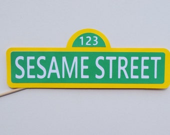 Sesame Street Sign ; Sesame Street Photo Booth Prop ; Sesame Street Party ; Elmo Birthday Party Decoration