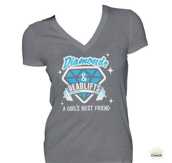 Diamonds & Deadlifts. A Girls Best Friend. Workout Shirt and