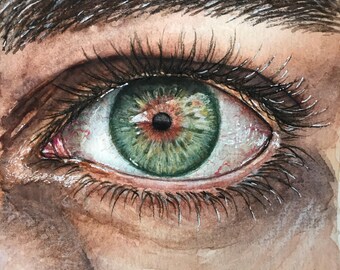 Original eye watercolor painting,watercolor art,eye painting,small art,small painting