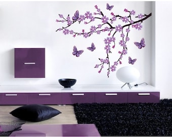 Lilac Blossom Branch wall decal, sticker, mural, vinyl wall art