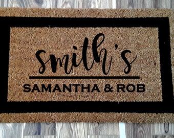 Custom Welcome Mat // Coco Coir Mat // Monogrammed Mat // Personal Home Decor // Coco Mat // Custom Coco Mat // Wedding Gift // Shower Gift