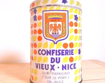 Box vintage candy candy old NICE France french VINTAGE sweet candy box shabby chic coat of arms
