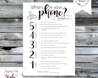 What's In Your Phone // WEDDING EDITION // 5"x7" // Digital Download