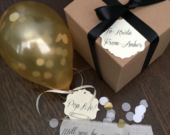 Gold-Will you be my bridesmaid? Pop the balloon to reveal your message