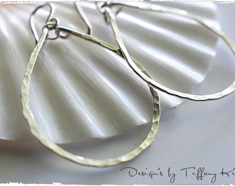 Sterling silver drops, hand crafted, hand forged, Sterling silver earrings
