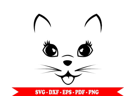 Download Cat svg cat face outline kitty svg clip art in SVG digital
