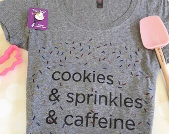 sprinkles grey scoop neck shirt women's