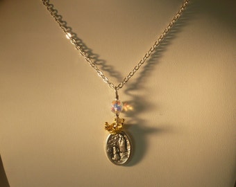 Our Lady of Lourdes and St. Bernadette Necklace~
