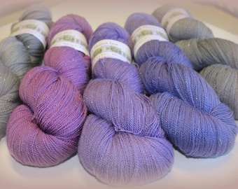 Silk Sparkle Merino Laceweight yarn