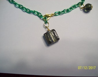green bead anklet