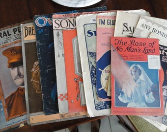 Sheet Music WWI and WWII related Sheet Music vintage