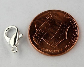 50 pcs of Silver Finished on NEW Alloy Lobster claw clasp - 12X7mm