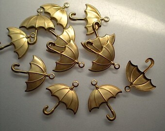 12 brass umbrella charms