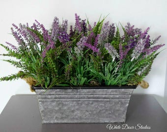 Farmhouse Style Artificial Lavender Centerpiece
