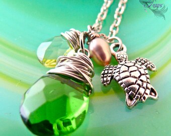Sea Turtle Necklace - Hawaiian Honu Jewelry by Mermaid Tears Hawaii - Sea Turtle Jewelry from Hawaii - Hawaiian Jewelry - Hawaii Necklace