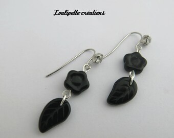 Earrings "black flowers"