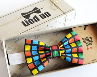 Rubik's Cube Bow tie - Bowtie Bowties, , Funny bow tie,Bow tie for men,Bow tie for women,Bow tie for kids.