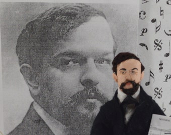 Claude Debussy French Composer Music Art Doll Miniature by Uneek Doll Designs