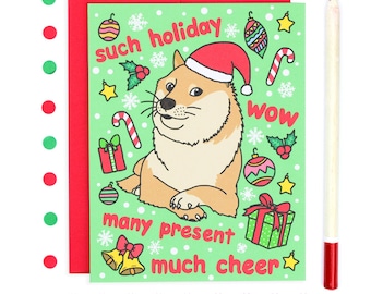 Funny Christmas Card, Doge Christmas Card, Shiba Inu Holiday Card, Funny Holiday Card, Meme Christmas Card, Meme Card, Doge Meme Card, Doge
