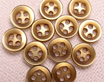 Bronze-Brown: 5/16" (8mm) Medium Brown Buttons - Set of 12 New / Unused Matching Buttons