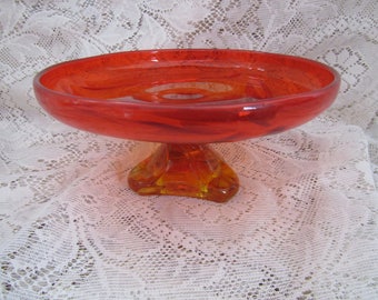Vintage Viking Amberina Compote