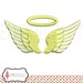 Angel wings embroidery design. Dainty Angel embroidery in 3 mini sizes! Pretty Angel wing machine embroidery in filled stitch.
