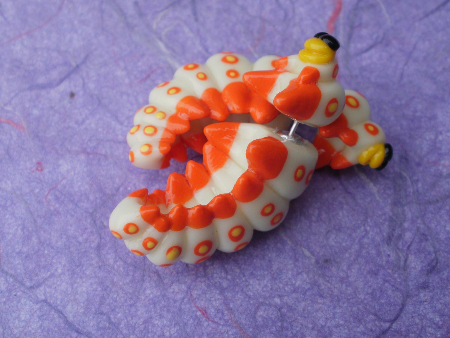 Poisonous Glow in the Dark Caterpillar Fake Gauge Earring