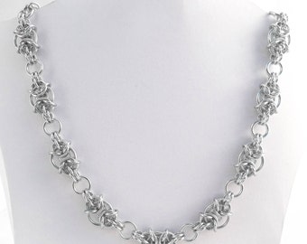 Chainmaille Necklace - Silver Anodised Aluminium