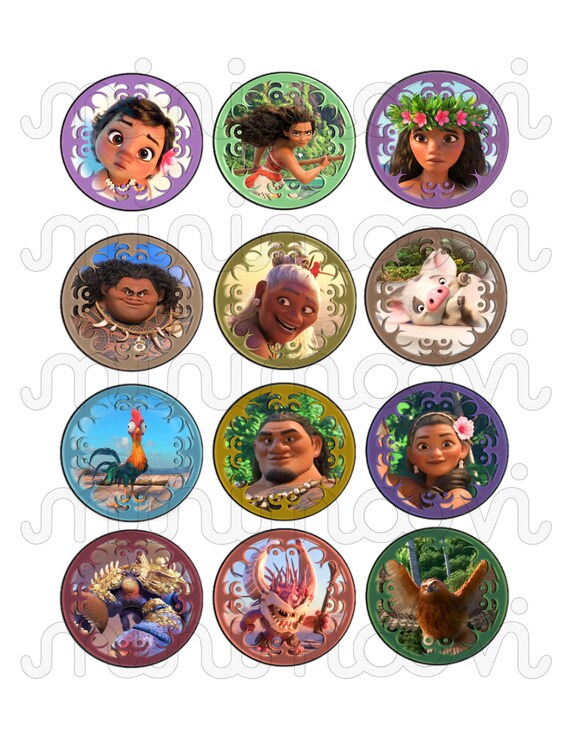 Set of 12 Moana Cupcake Toppers