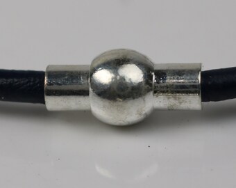 5 pcs Silver Plated Magnetic Barrel Clasps - 3mm Magnetic Clasp - Magnetic Clasp - Cord Clasp - Barrel Clasp - 3mm Cord Clasp