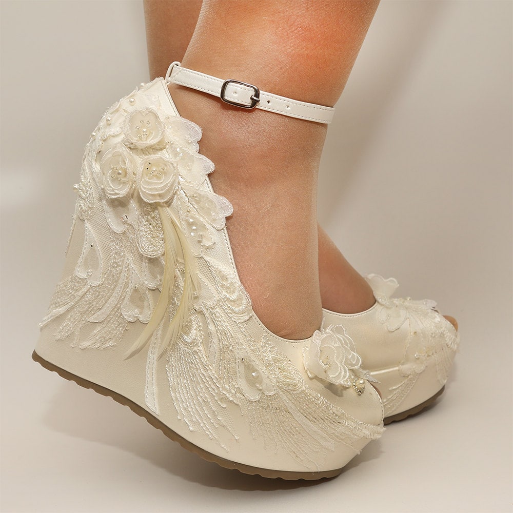 Ivory Wedges Wedding Wedge Wedges Bridal WedgesBridal