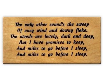 Woods are lovely, dark and deep - Miles to Go, Robert Frost mounted rubber stamp, Christmas, winter, snow, Sweet Grass Stamps No.19
