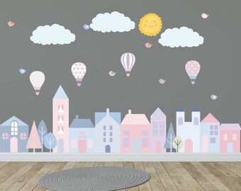 Stadt-Wandtattoo Wand Aufkleber Kinderzimmer Baby Wandtattoo Stadt-Wandtattoo Wand Aufkleber Kinderzimmer Baby Wandtattoo