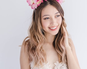 pink spring flower crown // spring racing flower headpiece / spring racing flower crown / spring races fascinator / flower headband