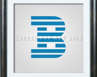 Alphabet Pop Art Print Using IBM Logo Letter B